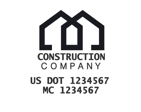 Construction company truck decal