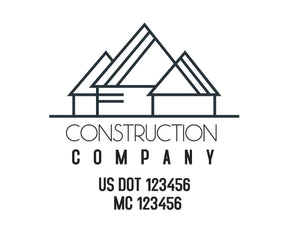 Construction company truck decal