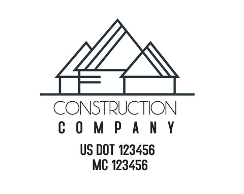 Construction company truck decal