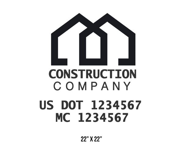 Construction company truck decal