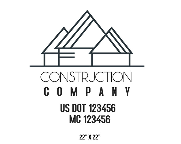 Construction company truck decal