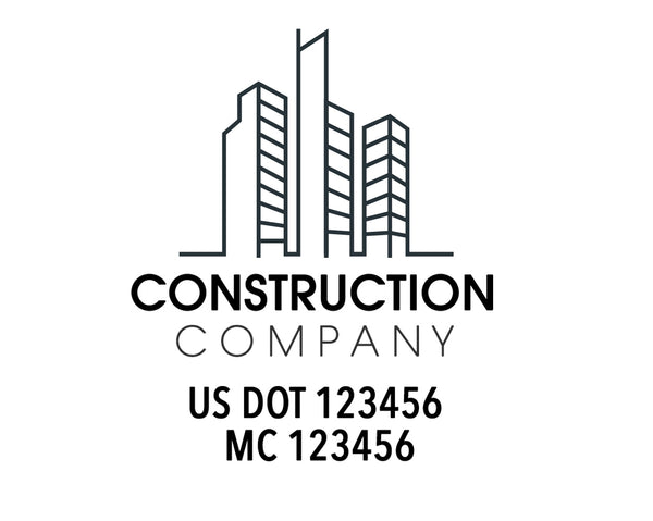 Construction company truck decal