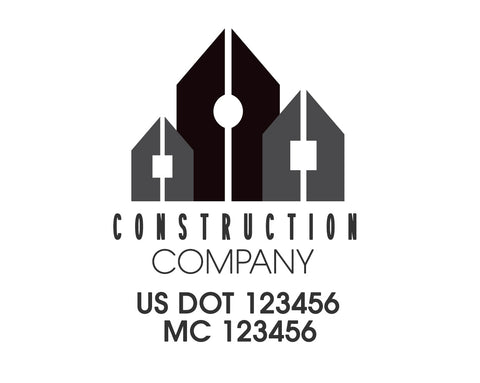 Construction company truck decal