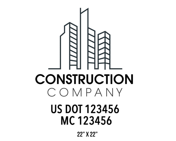 Construction company truck decal