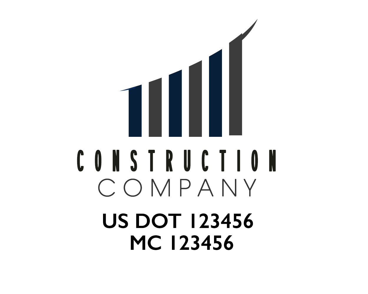 Construction company truck decal