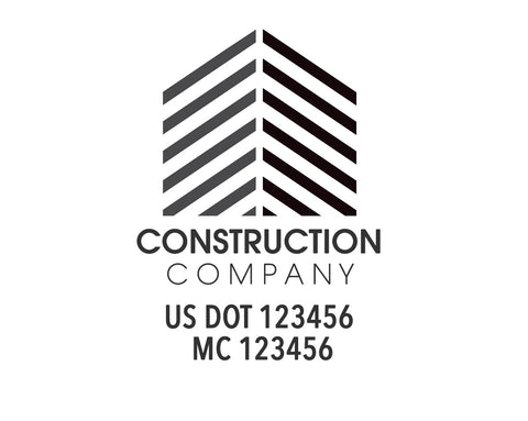 Construction company truck decal