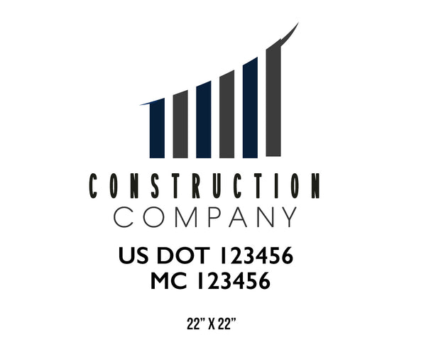 Construction company truck decal