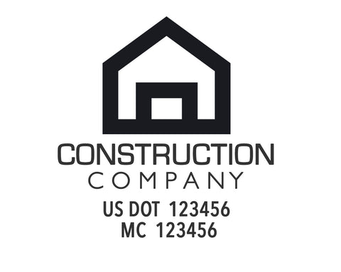 Construction company truck decal