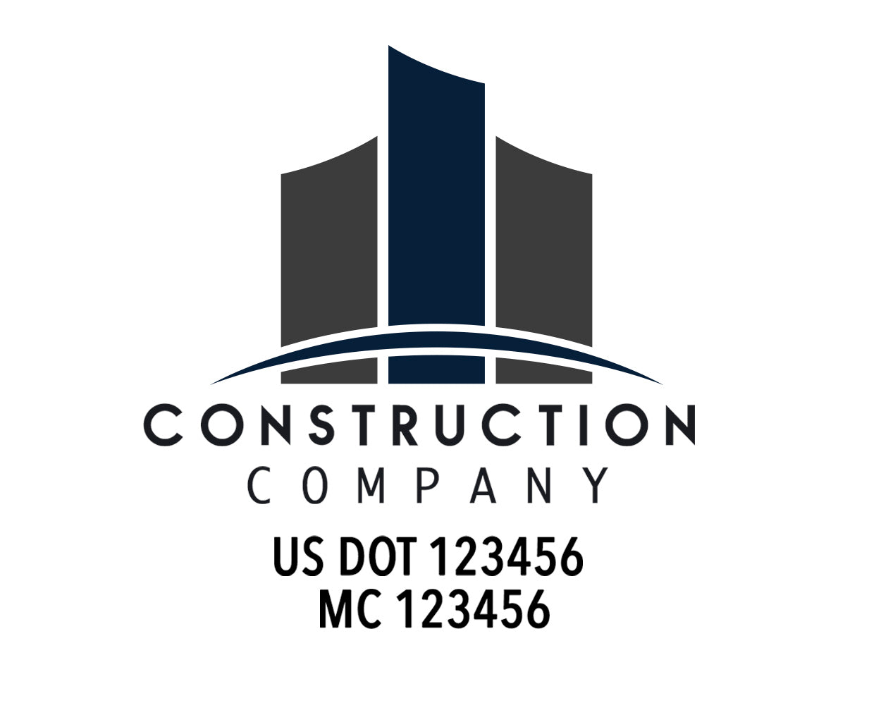 Construction company truck decal