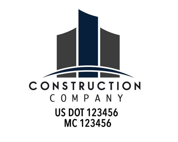 Construction company truck decal