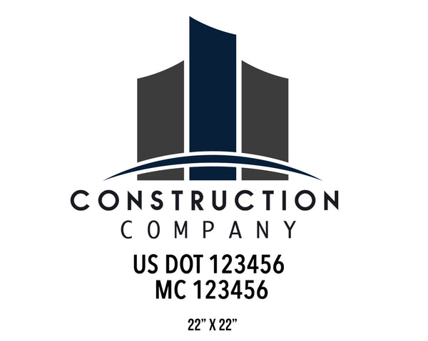 Construction company truck decal