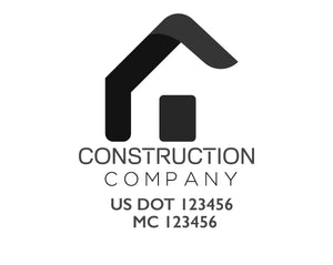 Construction company truck decal