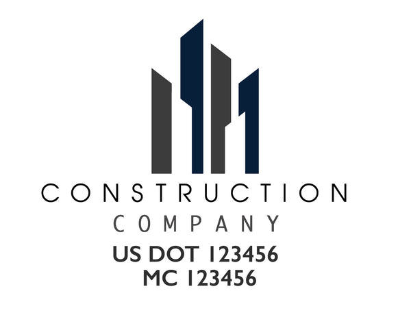 Construction company truck decal