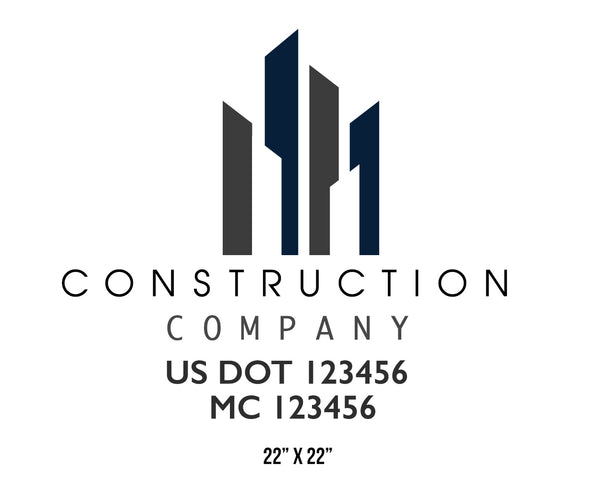 Construction company truck decal