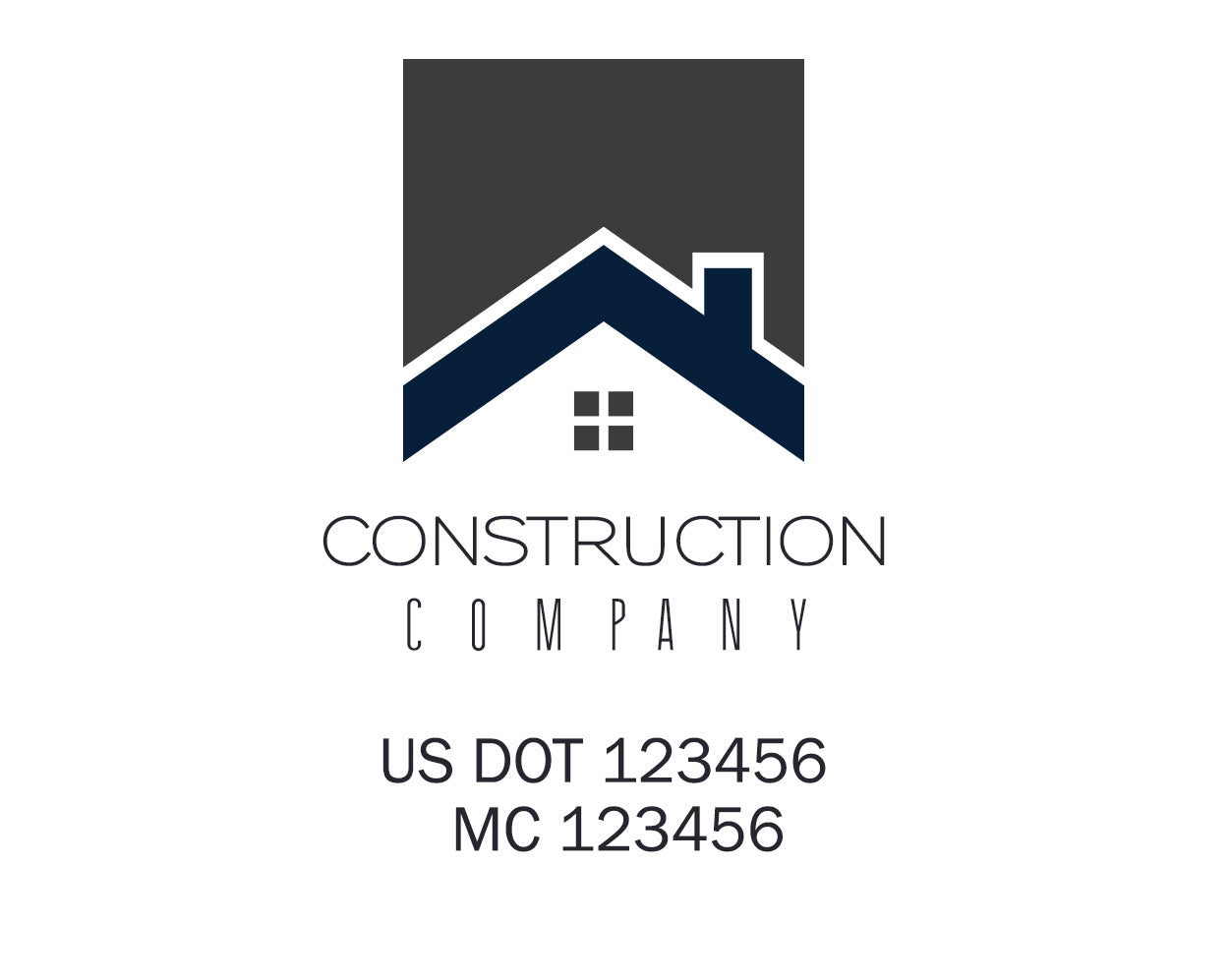 Construction company truck decal