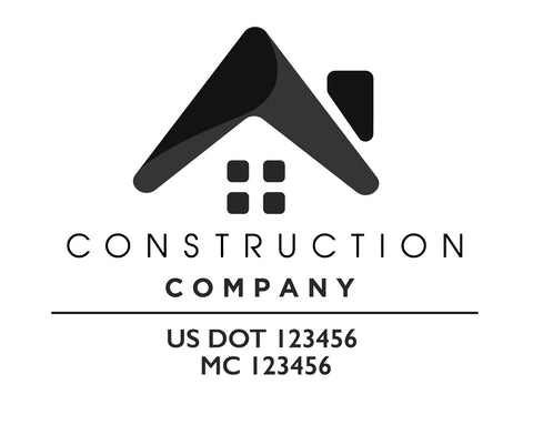 Construction company truck decal