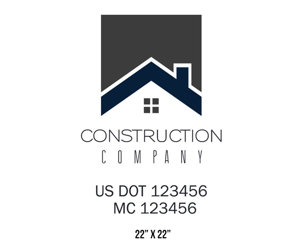 Construction company truck decal