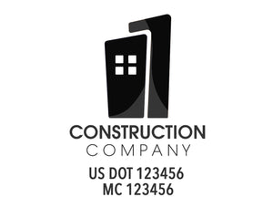 Construction company truck decal