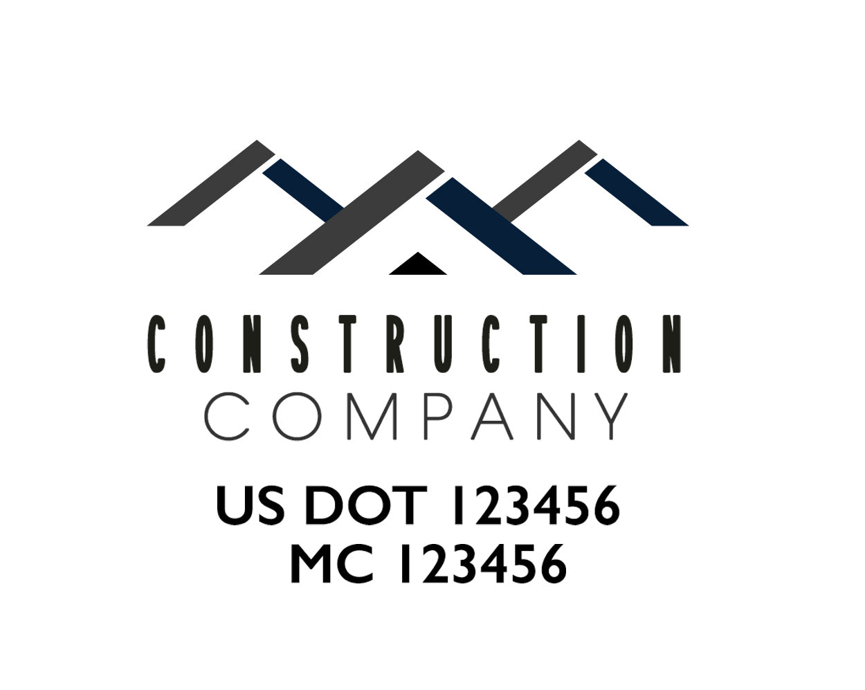 Construction company truck decal