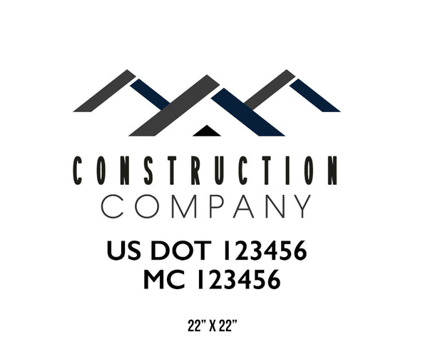 Construction company truck decal