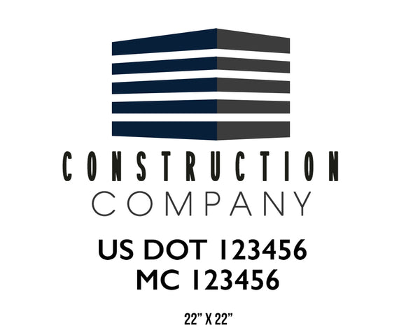 Construction company truck decal