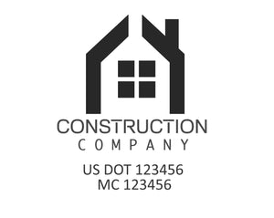 Construction company truck decal