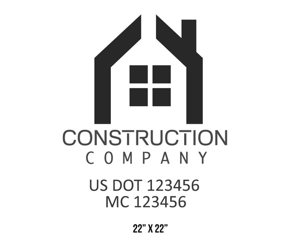 Construction company truck decal