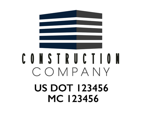 Construction company truck decal