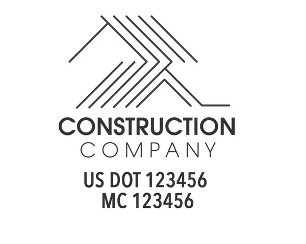 Construction company truck decal