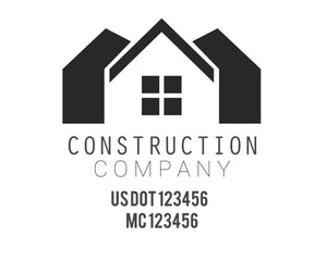 Construction company truck decal