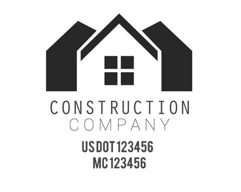 Construction company truck decal