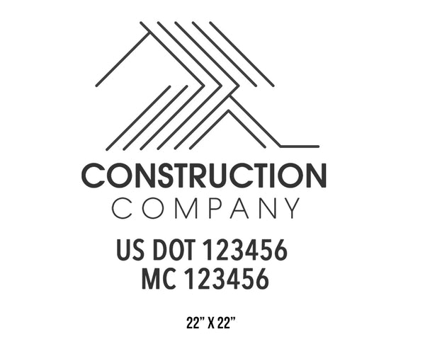 Construction company truck decal