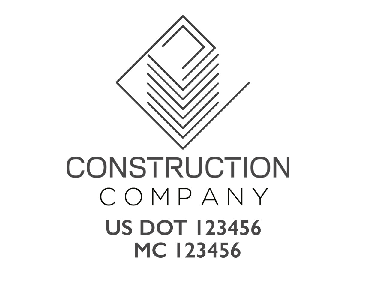 Construction company truck decal