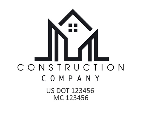 Construction company truck decal