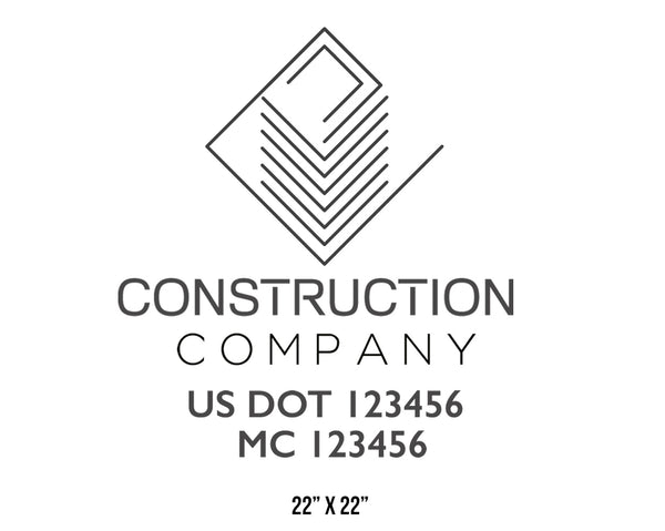 Construction company truck decal