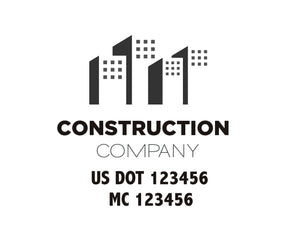 Construction company truck decal