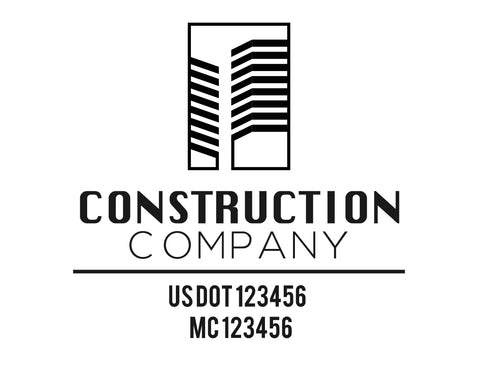 Construction company truck decal