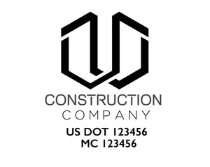 Construction company truck decal