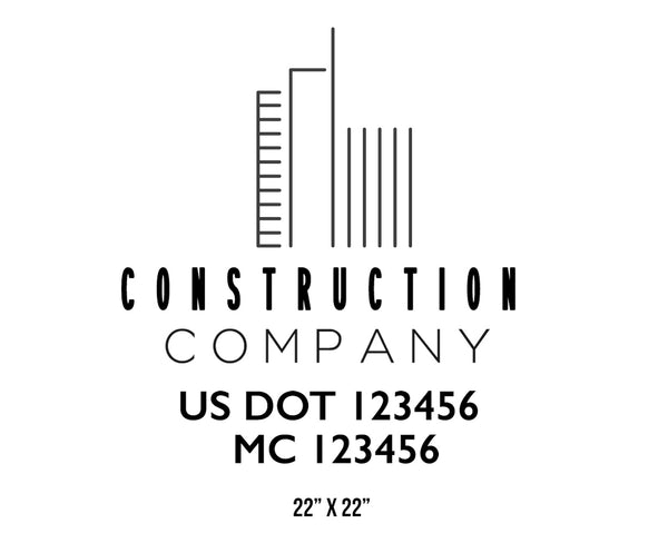 Construction company truck decal