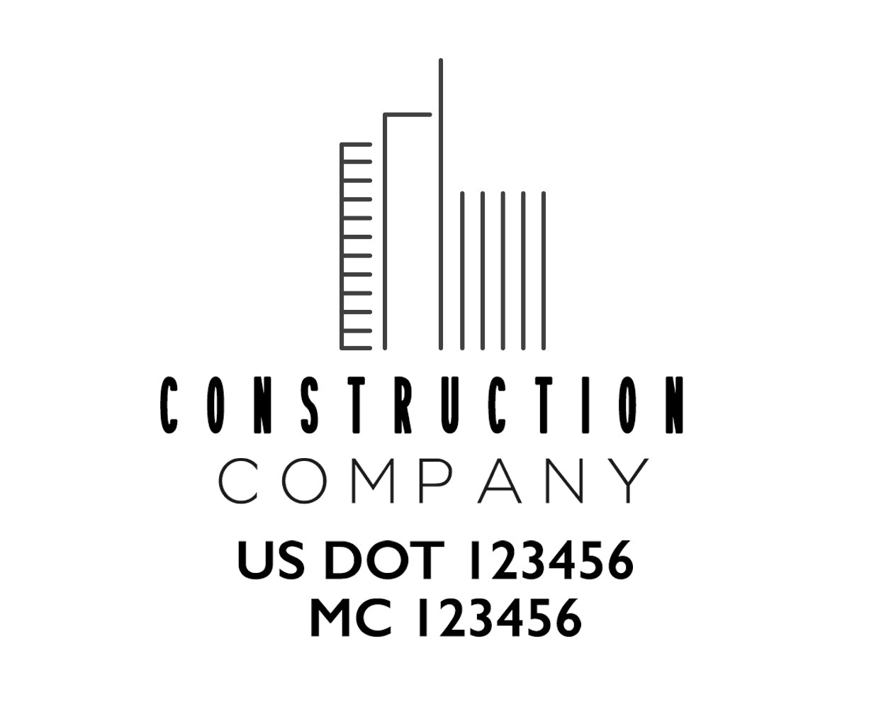 Construction company truck decal