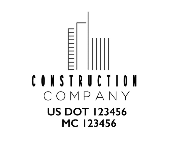 Construction company truck decal