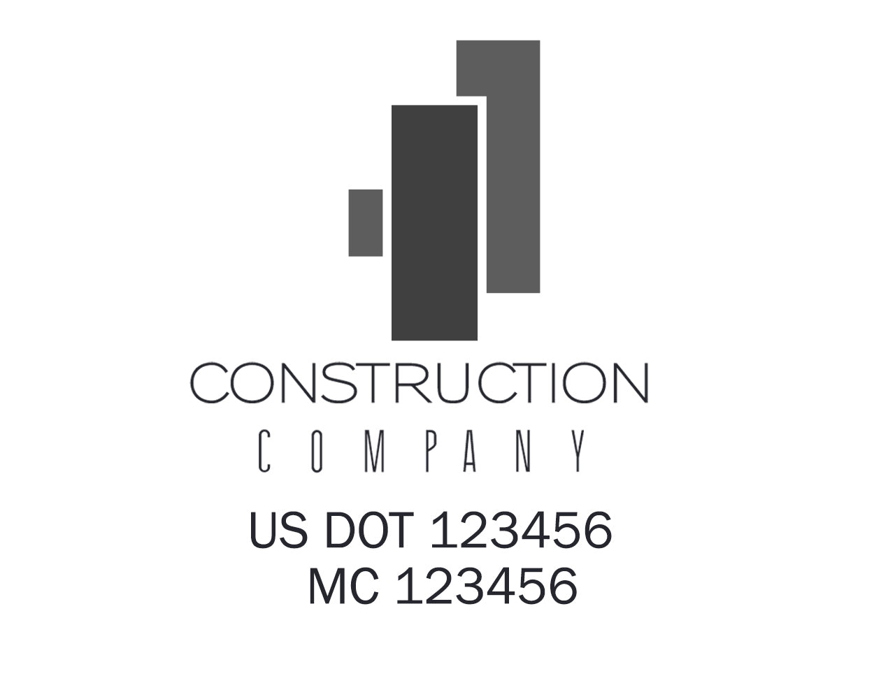 Construction company truck decal