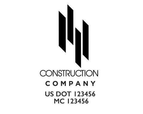 Construction company truck decal