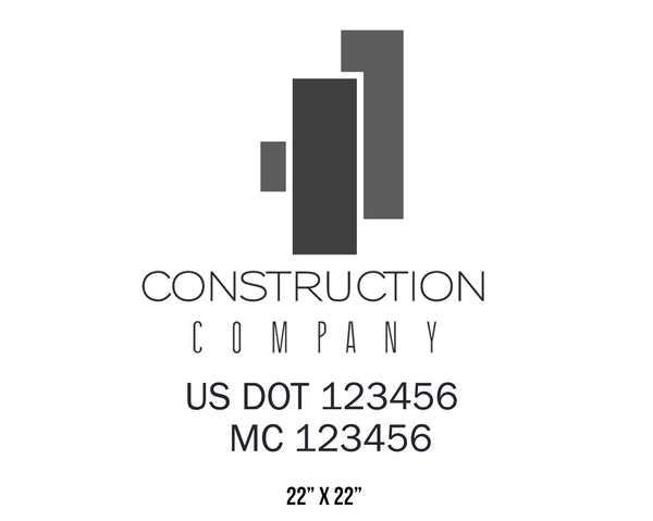 Construction company truck decal