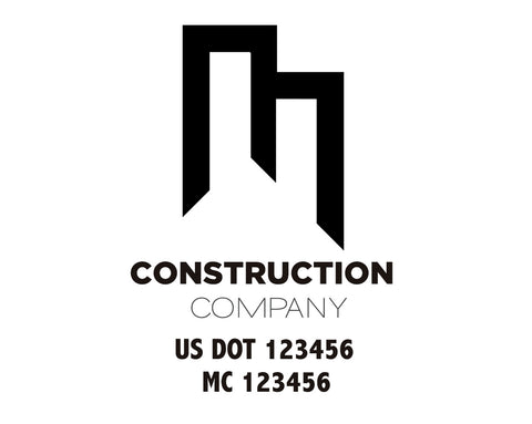 Construction company truck decal