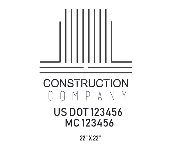 Construction company truck decal