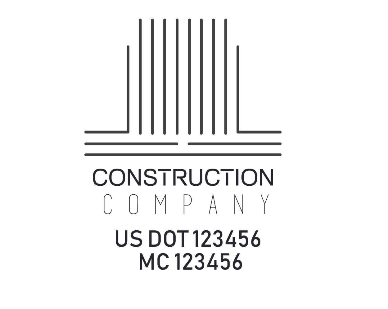 Construction company truck decal