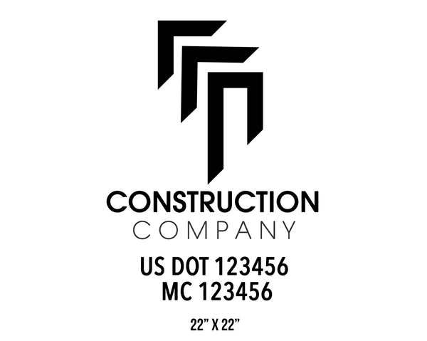 Construction company truck decal