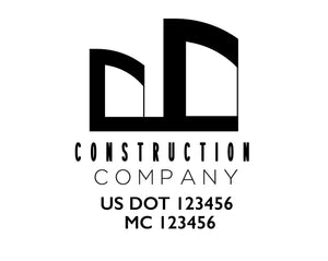 Construction company truck decal