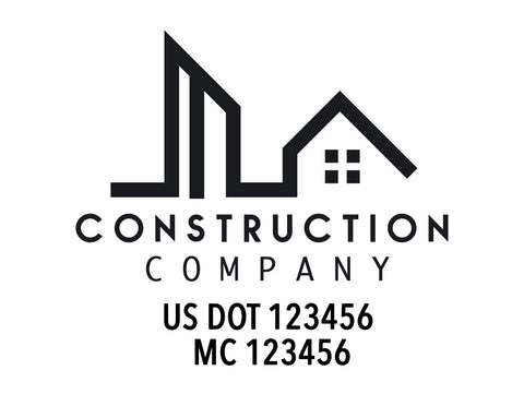 Construction company truck decal